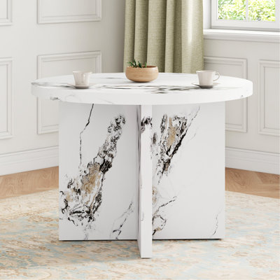 Table de salle à manger de 42 po pour 4 à 6 personnes, maison élégante, café, restaurant, beigne, bureau pour 4 à 6 personnes, table de salle à manger moderne et élégante. Pour le bureau, bar à vin. Couleur blanche. Assemblage facile