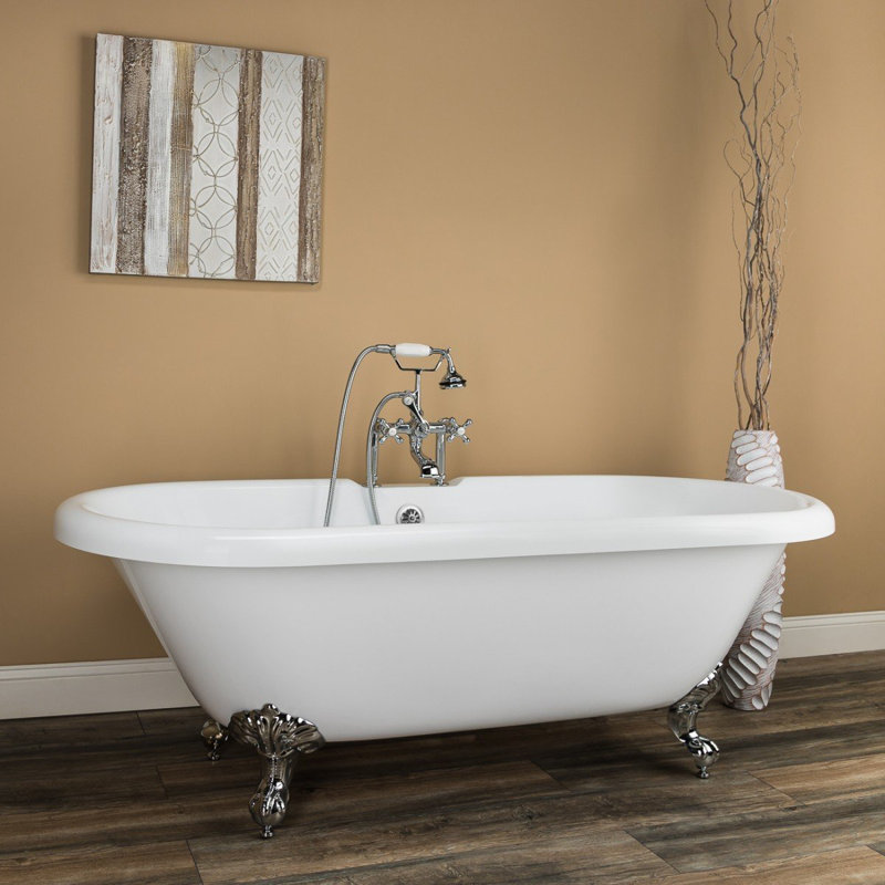 Baignoire de trempage sur pattes 71 po x 32 po Halifax, Chrome