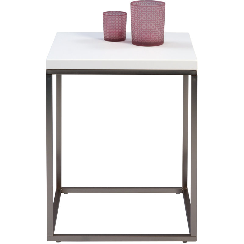 Devos Frame End Table, Grey, White