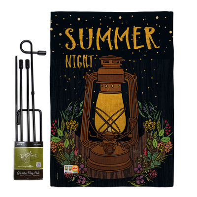 Lanterne de la soirée "summer night" dans le jardin sun impressions en toile jute à 2 côtés 18,5 x 13 po ensemble de drapeau