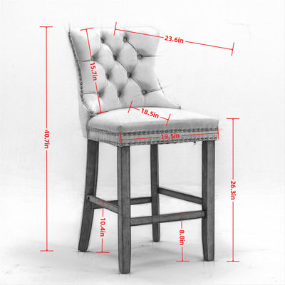 Ensemble de 2 tabourets de bar rembourrés