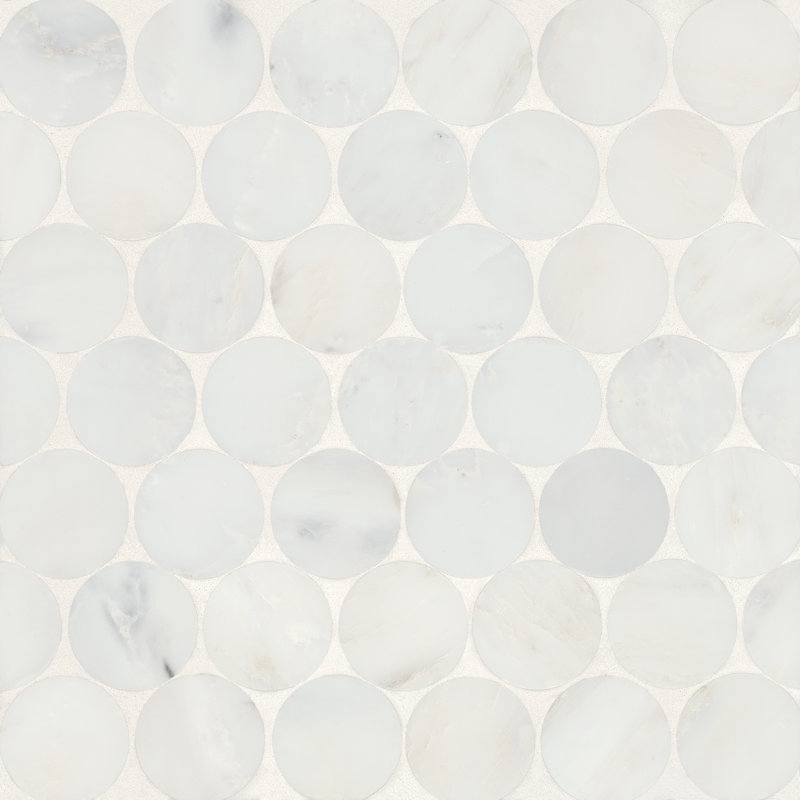Carreau de mosaïque en marbre Monet, Blanc oriental