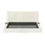Cloud Upholstered Bed with Sliding Side Shelves, Low Profile Corduroy Platform Bed with Slats Support, King Size, Creamy White [Side Table]-870508304-870508307