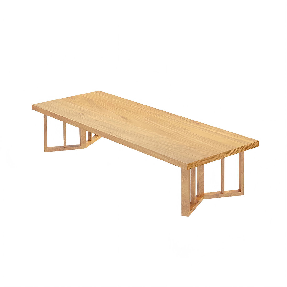 George Oliver Modern and simple natural-color solid wood long table ...