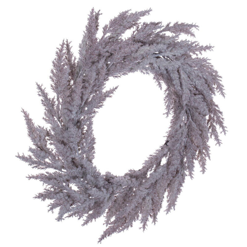Vickerman 24" UnLit Artificial Pampas Grass Wreath., Beige