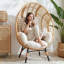 Fauteuil surdimensionné en osier avec coussins épais de 9,8 po, chaise longue d'extérieur / d'intérieur toutes saisons-2145565643