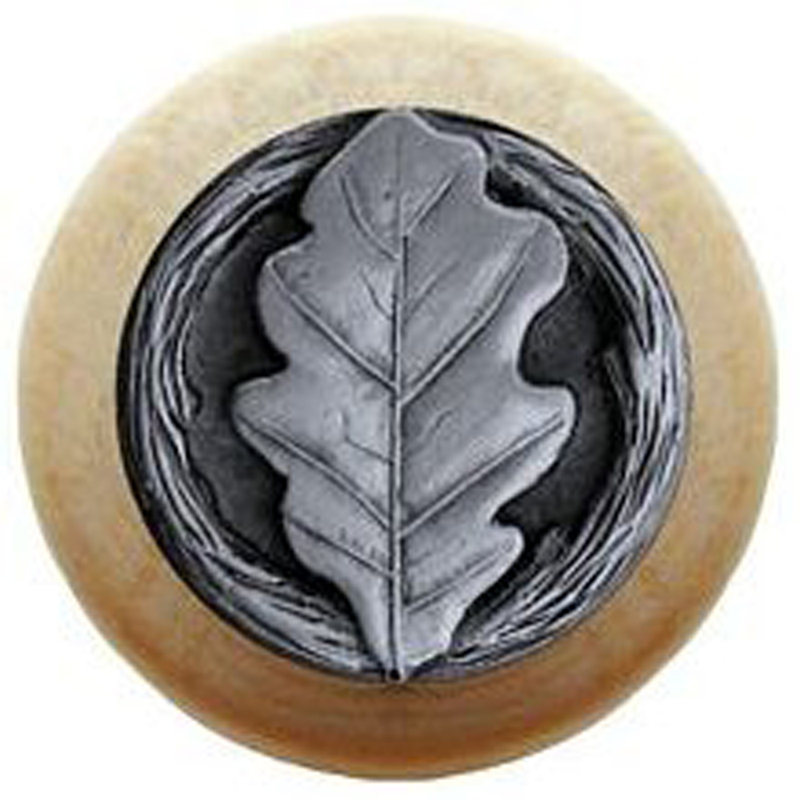 Leaves Mushroom Knob, Antique Pewter