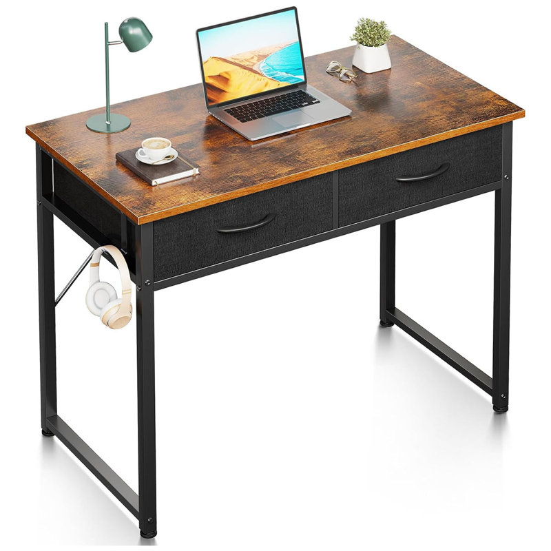 Small Desk With Fabric Drawers- For Bedroom, Vanity Desk With Storage, Home Office Computer Desk For Small Spaces, 32 Inch Modern Work Writing Study Table