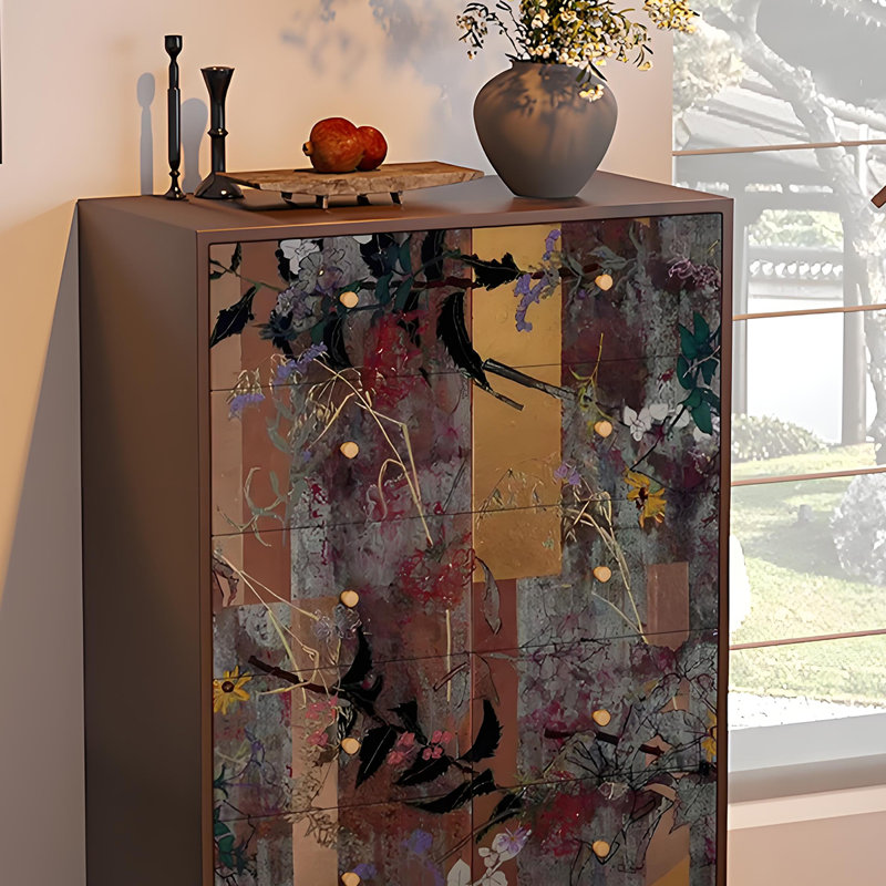 Commode à 5 tiroirs French Vintage, Noyer