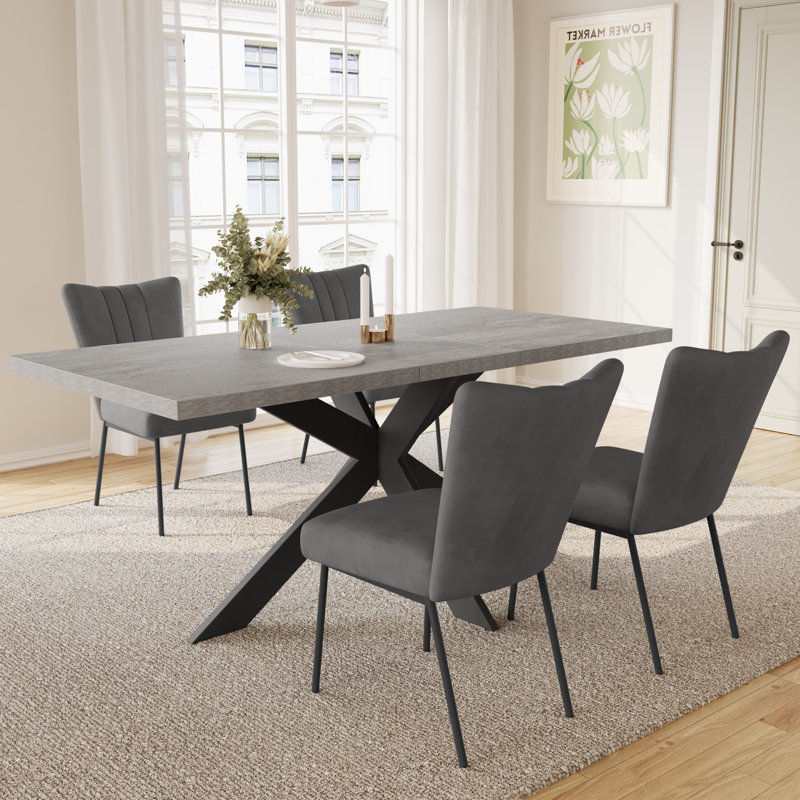 4 - Person Extendable Dining Set, Grey