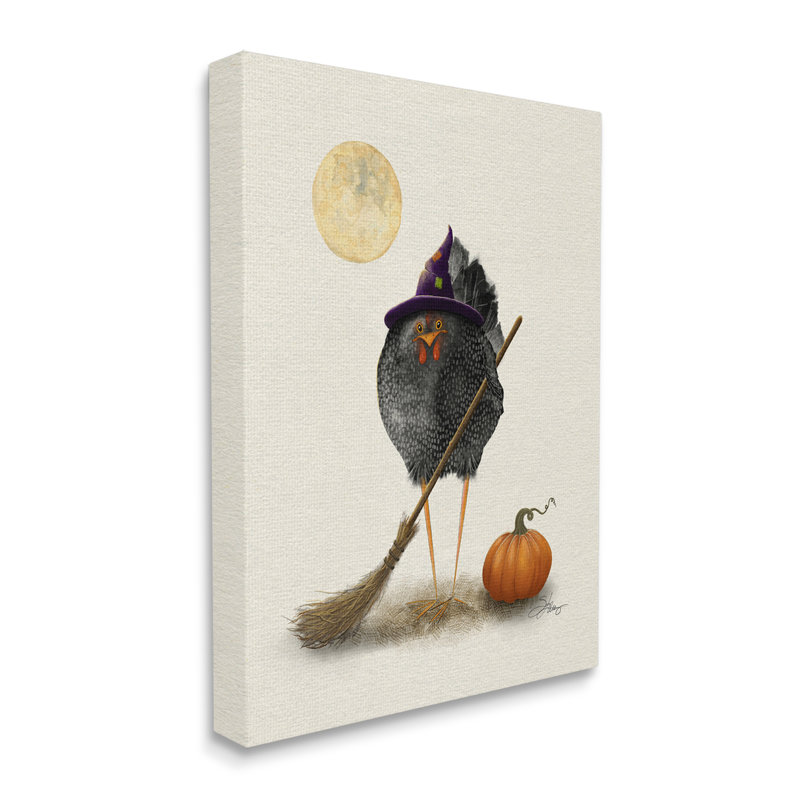 Halloween, oiseau noir, sorcière sur toile, impression, H 20 po x l 16 po x P 1,5 po