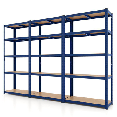 Costway 3 Pcs 5 Tier Adjustable Garage Shelving Unit With 2000 Lbs Max Load For Warehouse