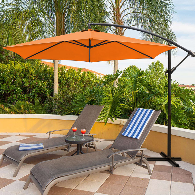Parasol en porte-à-faux 10 pi Arabella, Orange