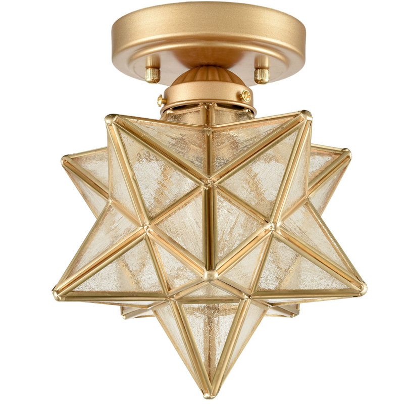 Killead 1-Light Moravian Star Ceiling Light, 9.05" x 7.87" x 7.87" 