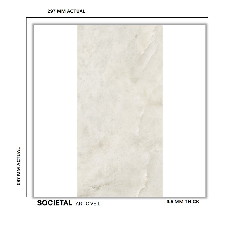 Societal 12" X 24" Porcelain Stone Look Tile, Artic Veil