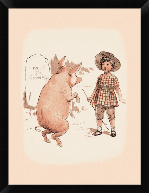 pig on hind legs drawing