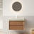 30" Wall Mounted Vanity With Travertine Sintered Stone Top &  Undermount Basin & Striped Wood Drawers, Pre-Assembled-1164838719