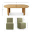Ensemble de table de salle à manger 79 po avec 6 chaises à roulettes en mélange de lin 79 po-454320382