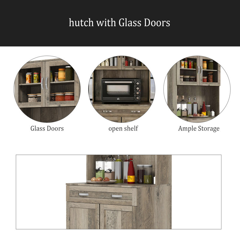 Buffet de cuisine avec huche et portes vitrées Modern Kitchen Pantry
