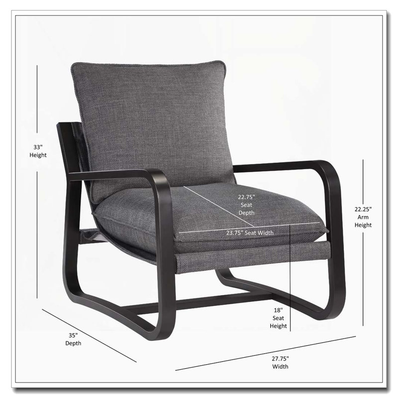 Chaise Sling avec structure en métal thermolaqué bronze, Gris anthracite