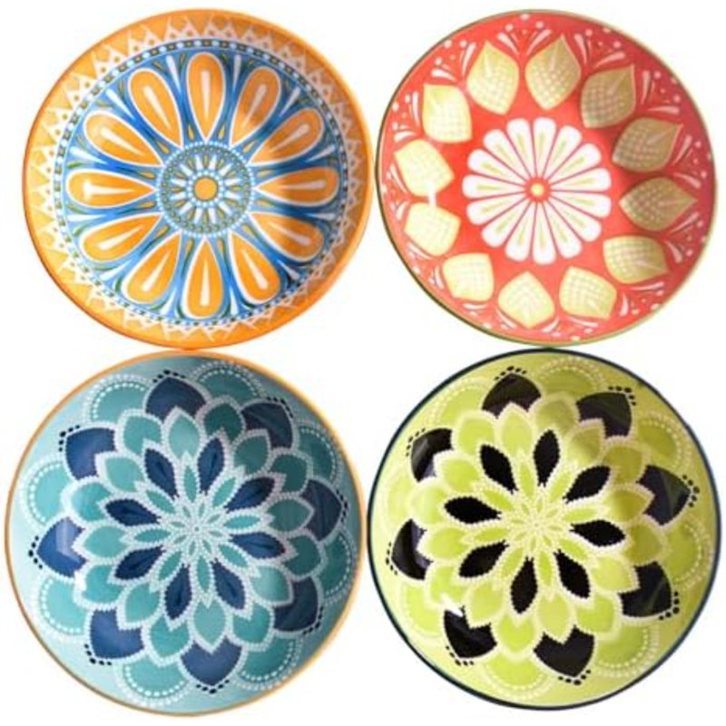 Ensemble de 4 assiettes à dessert en céramique, petites assiettes à salade de 14,2 cm (5,6 po)