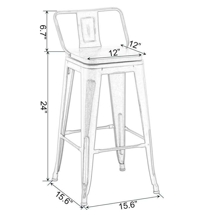 Aleha Swivel Counter Stool with Metal Frame, Walnut Wood/White Frame, Counter Stool (24" Seat Height)