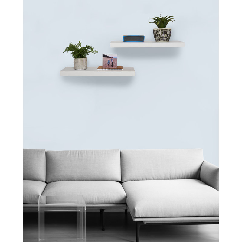 Kaelia White Floating Shelves, 3.8cm H x 60cm W x 23.5cm D