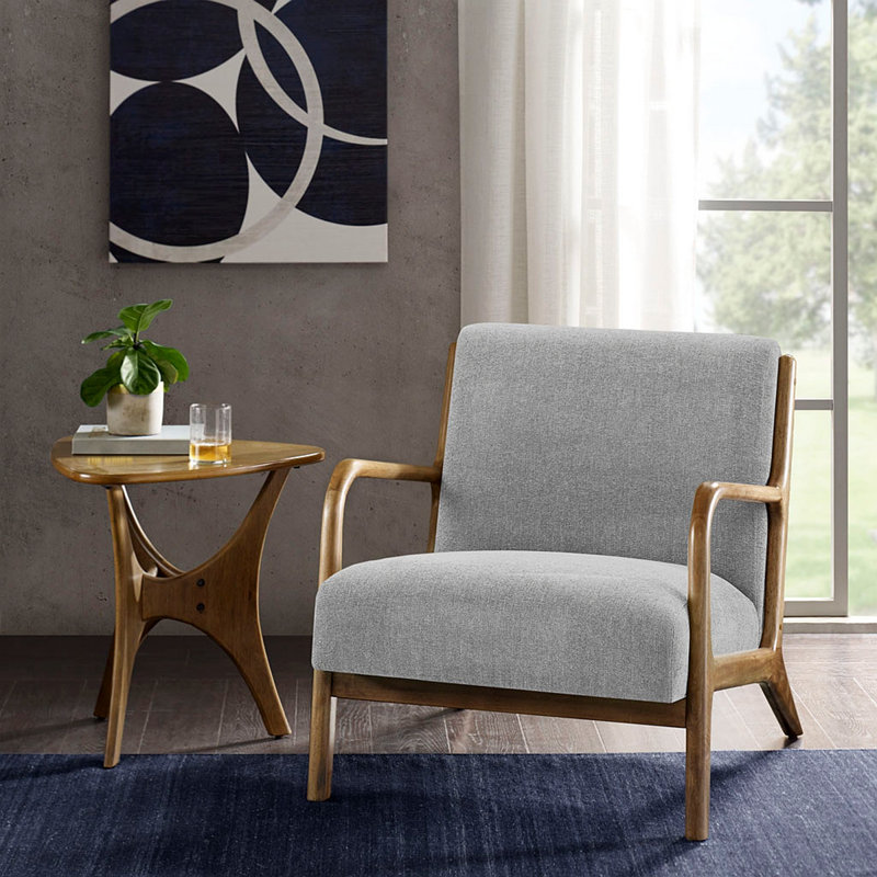 Fauteuil d'appoint, méridienne moderne Mid-Century, Gray Polyester