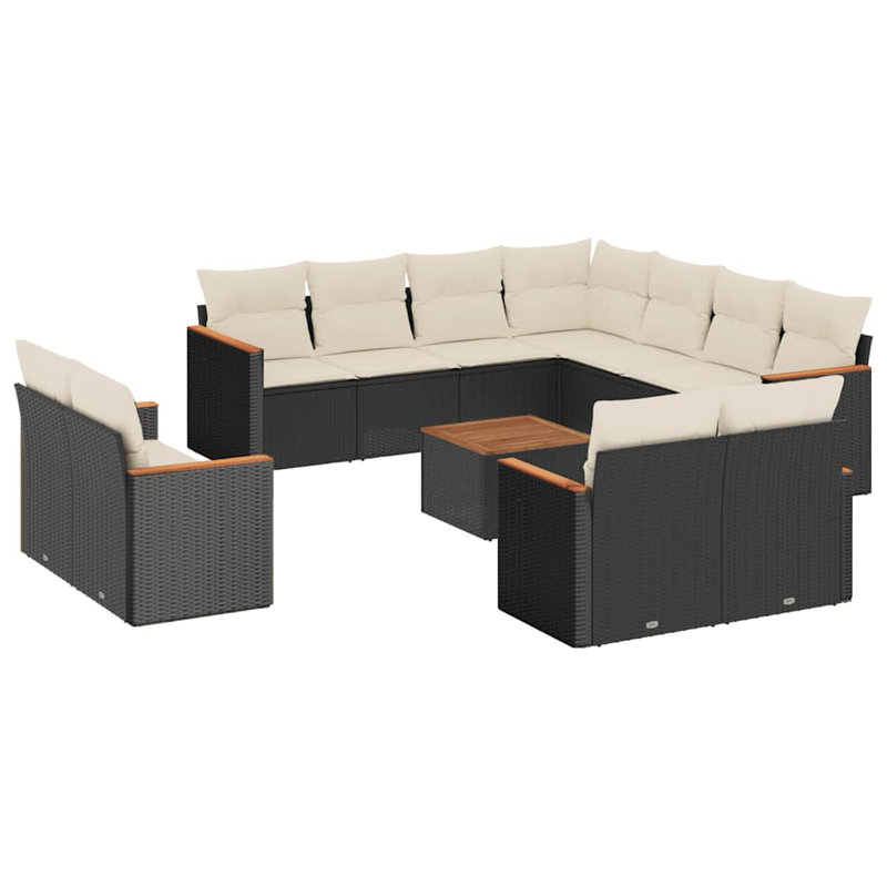 Grand canapé modulaire en rotin PE Vidaxl