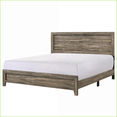 Très grand lit à panneau en bois gris très grand - Style contemporain pour chambre principale / d'amis, placage en bois massif durable