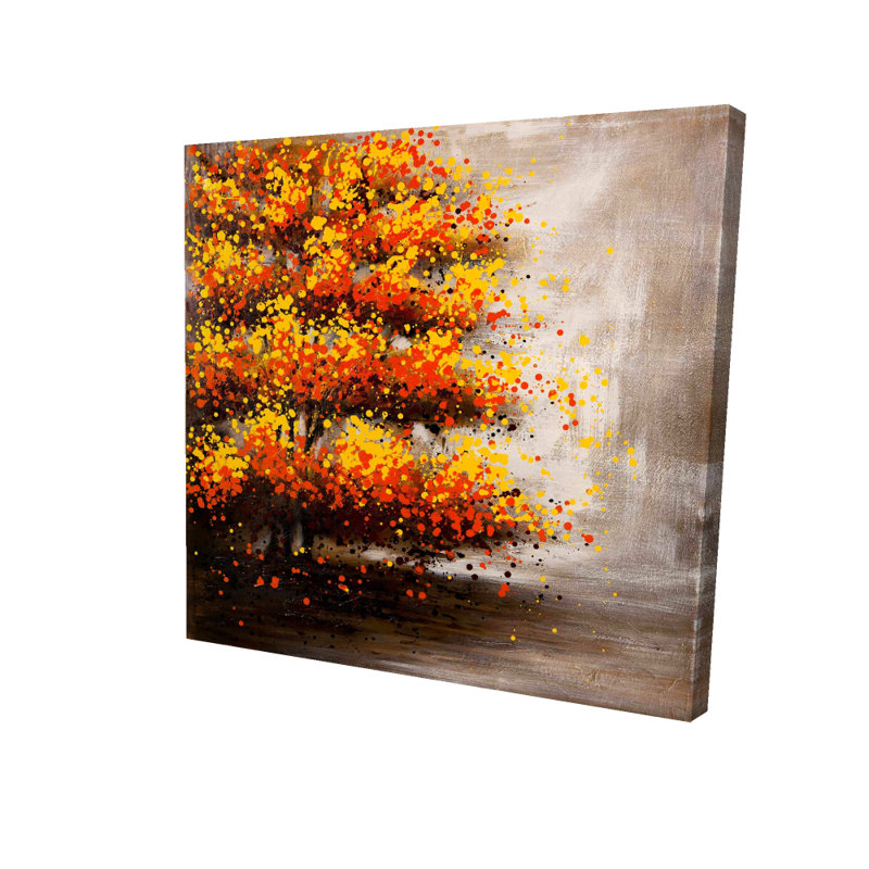 Dotted Tree - Landscapes Orange Canvas for Home Decor