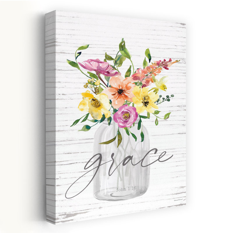Grace Flowers, art printanier contemporain, H 24 po x l 16 po