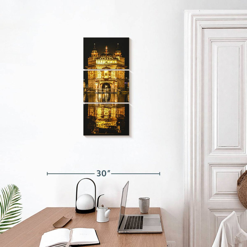 Temple At Night, 27" H x 12" W