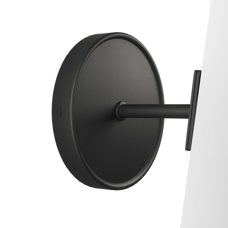 Beacon 1-Light Wall Sconce In Opal Black, Black, Opal