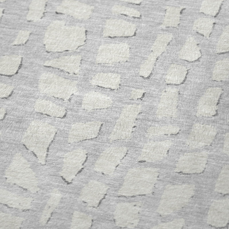 Addison Machine Washable Sherpa ASB754 Squares Throw Blanket, Silver