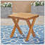 Table d'appoint rustique en bois d'acacia avec finition en teck sablé et base en croix classique, parfaite pour l'extérieur-1364995292