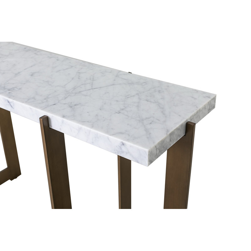 Peterson 60 in. Marble Console Table, Polished Carrara