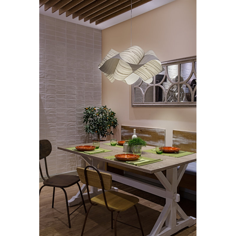 Swirl 1 - Light Pendant, Nickel, Natural Beech, E26