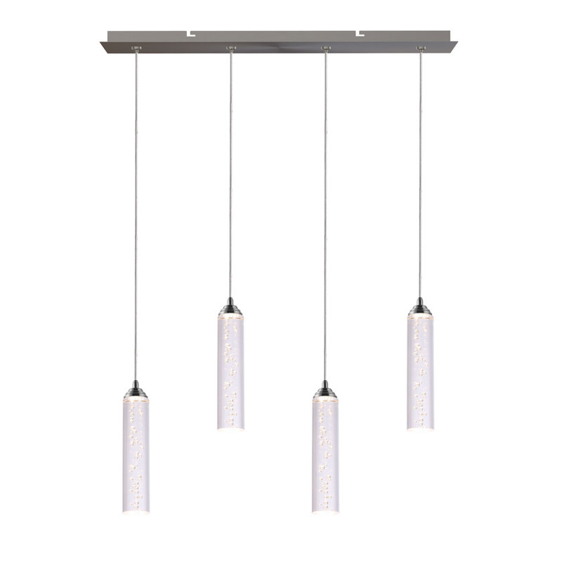 Luminaire suspendu cylindrique à 4 lumières DEL Ardrie, H 8,7 po x l 1,8 po x p 1,8 po