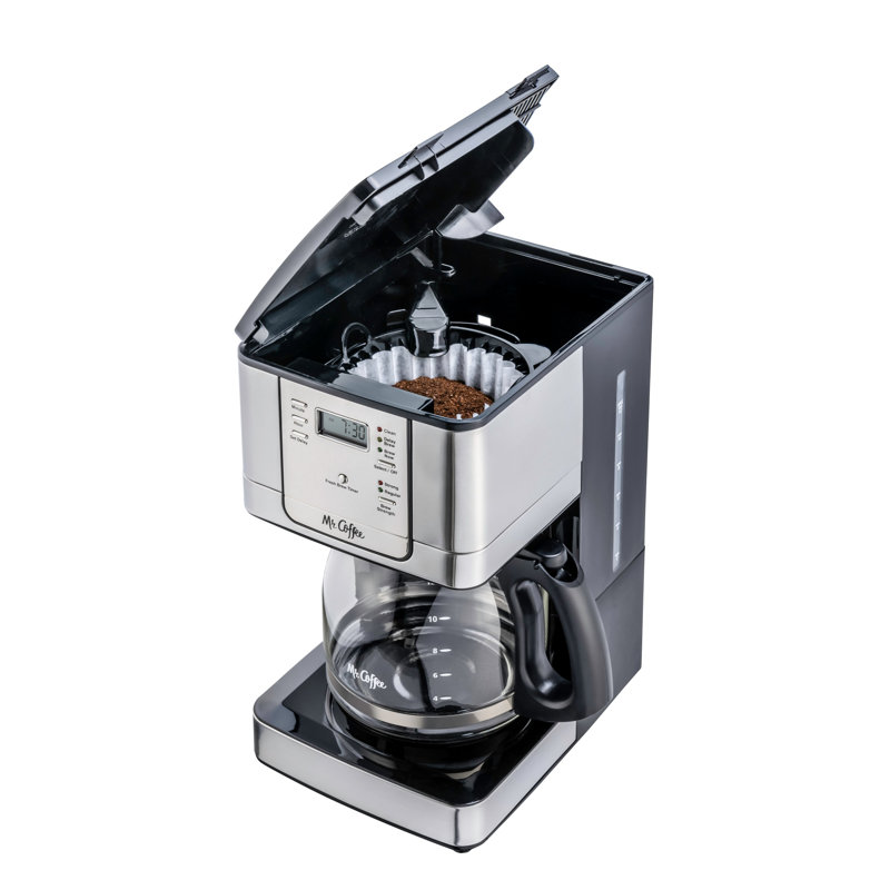 Mr. Coffee® 12-Cup Programmable Coffee Maker with Strong Brew Selector, Stainless Steel