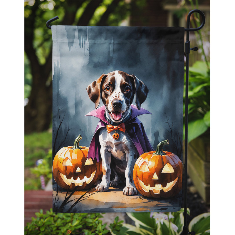 Drapeau de jardin chiot Halloween, Braque allemand à poil court
