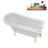 58" Streamlin Clawfoot Tub,Tray,Drain, Clawfeet-101628931-102219868