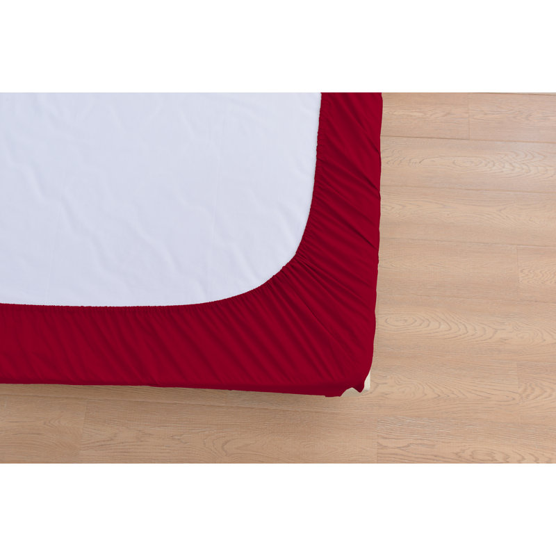Ensemble de draps 1800 en rayonne de bambou, Simple TG, Rouge
