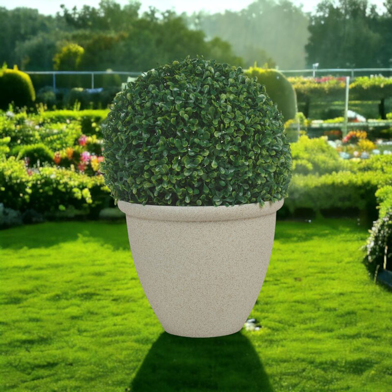 Delyth Pot Planter, Sandstone, 25 H x 25 W x 22 D cm