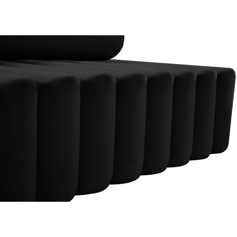 Erlond Velvet Accent Chair, Black Velvet
