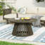 Lit de jour d'extérieur 3 places en bois d'acacia avec table basse-995139115-995139118