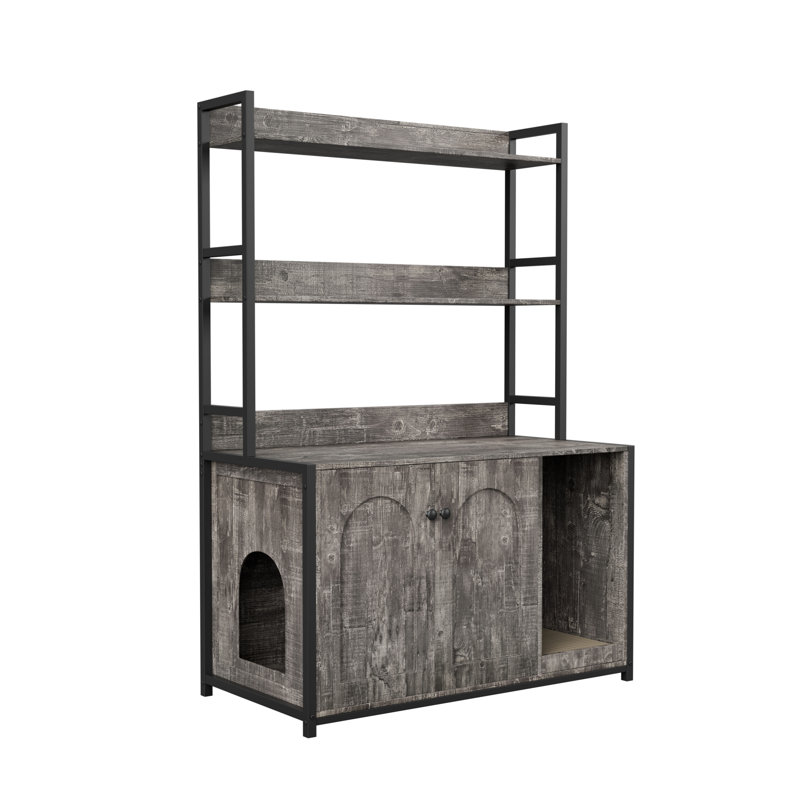 Solution de rangement innovante en bois MDF gris de style moderne pour les espaces de vie