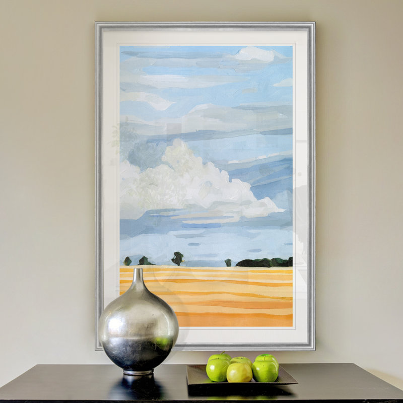 « pâle cloudscape i »-impression sur toile, H 18,5 po x l 24,5 po x P 1,5 po, Cadre argenté