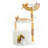 38" Modern Wooden White Cat Tree