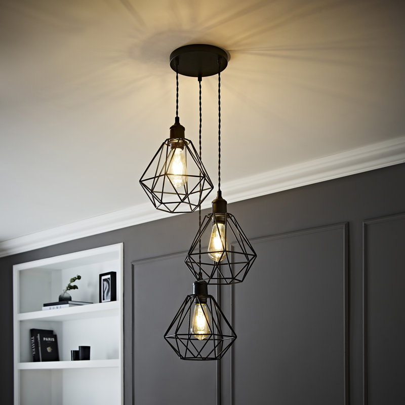 3 - Light Matte Black Pendant, Yes